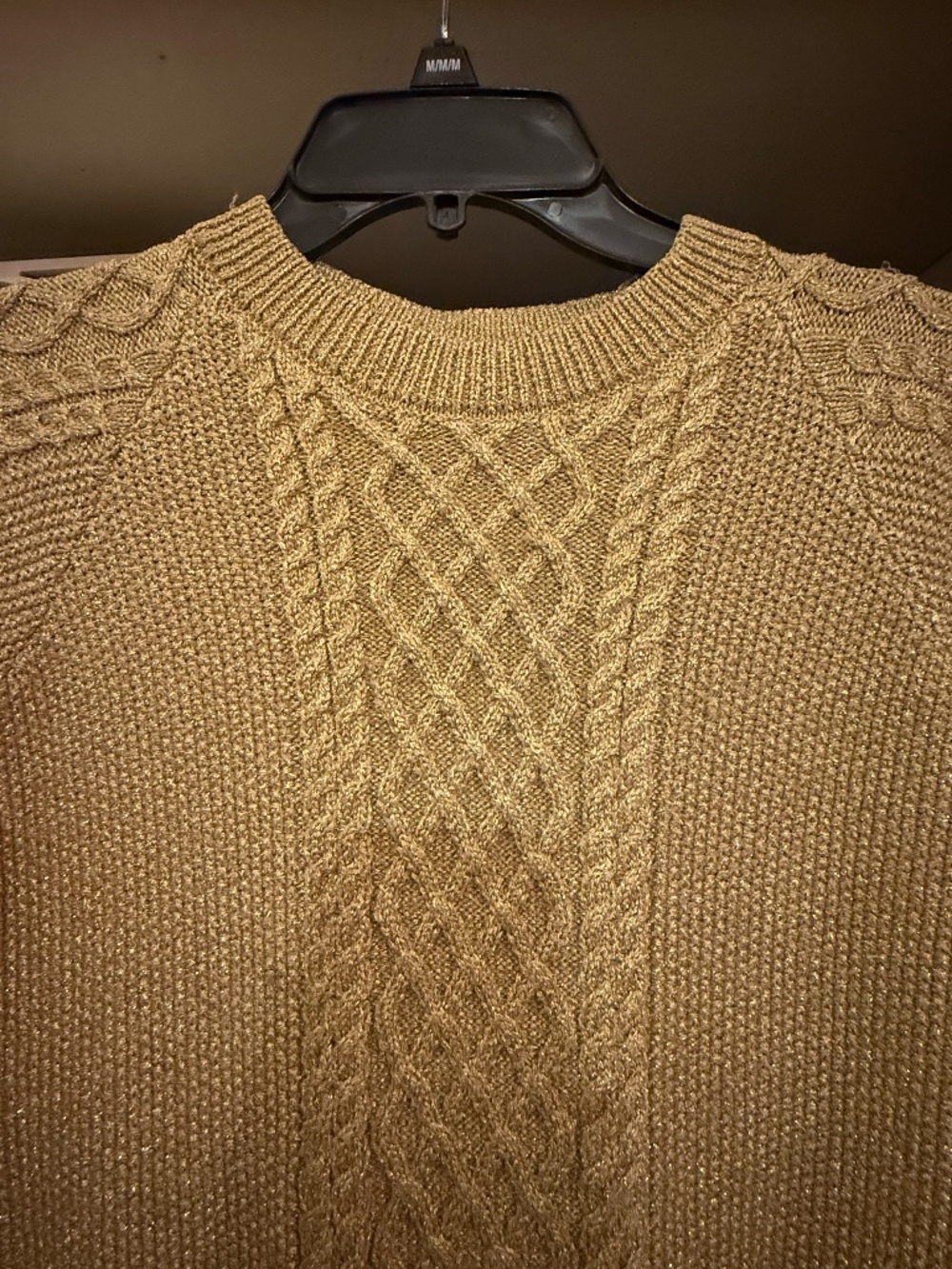Mestiza New ork Enya sweater metallic lurex yarn gold XL - Picture 8 of 10